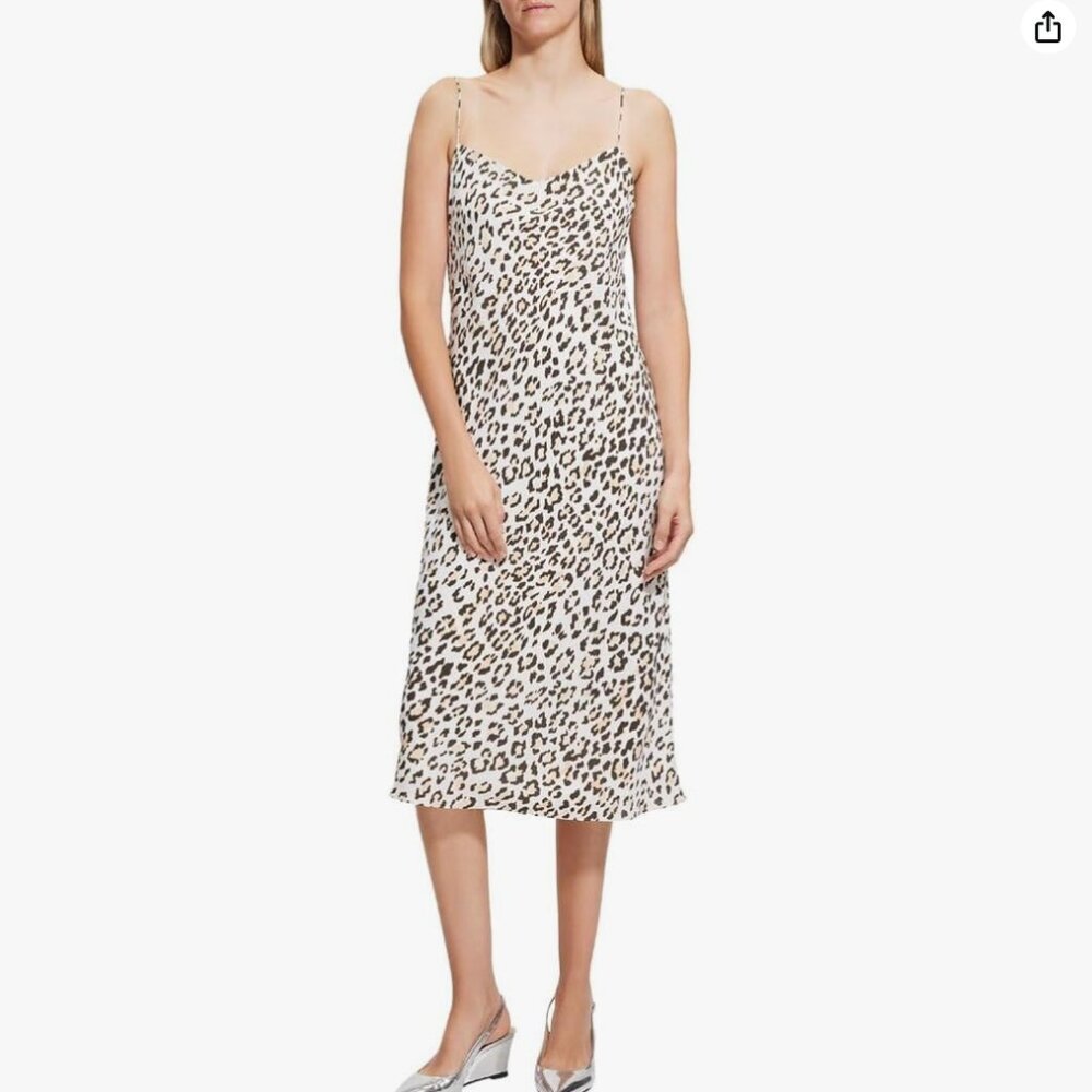 NWT Theory Women's Leopard Slip Dress (Natural)